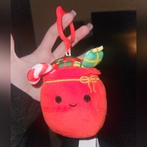 NWT Lowell Santa's Bag Squishmallow Clip 3.5" Plush Keychain
